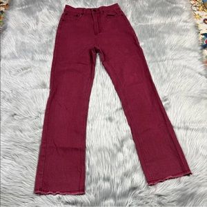 Lazy Oaf X Daria Red I Hate Everybody Frayed Hem Jeans Size 24